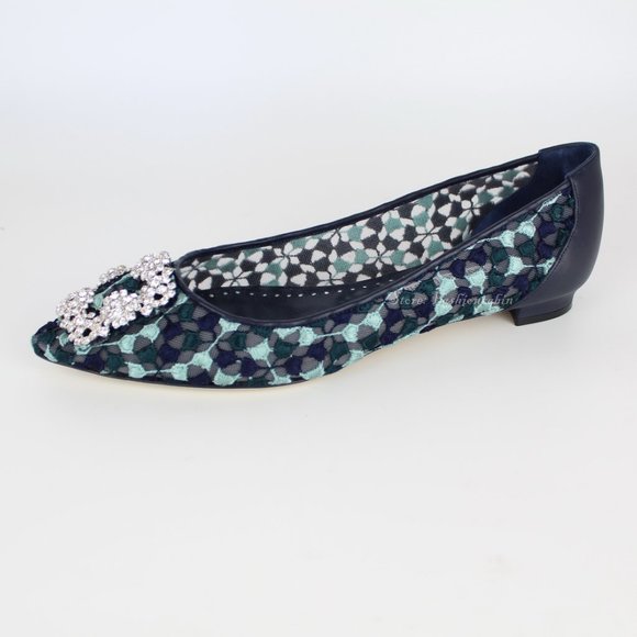 NEW MANOLO BLAHNIK Hangisi Lace Flats - Picture 9 of 16